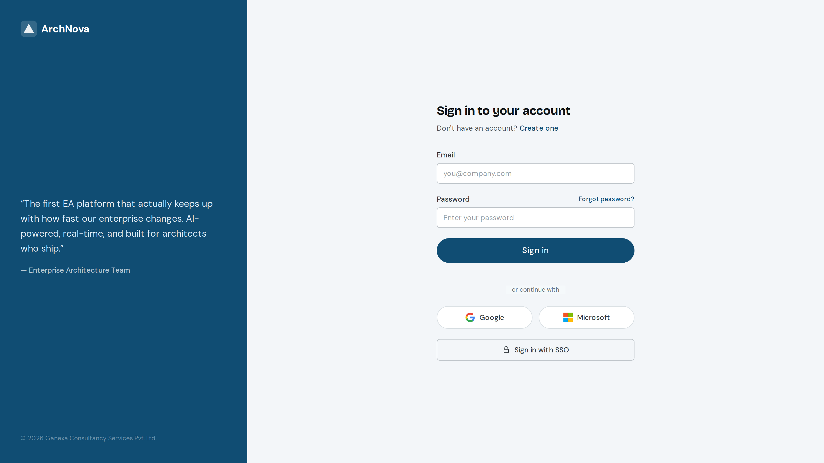 Yantrio sign-in screen