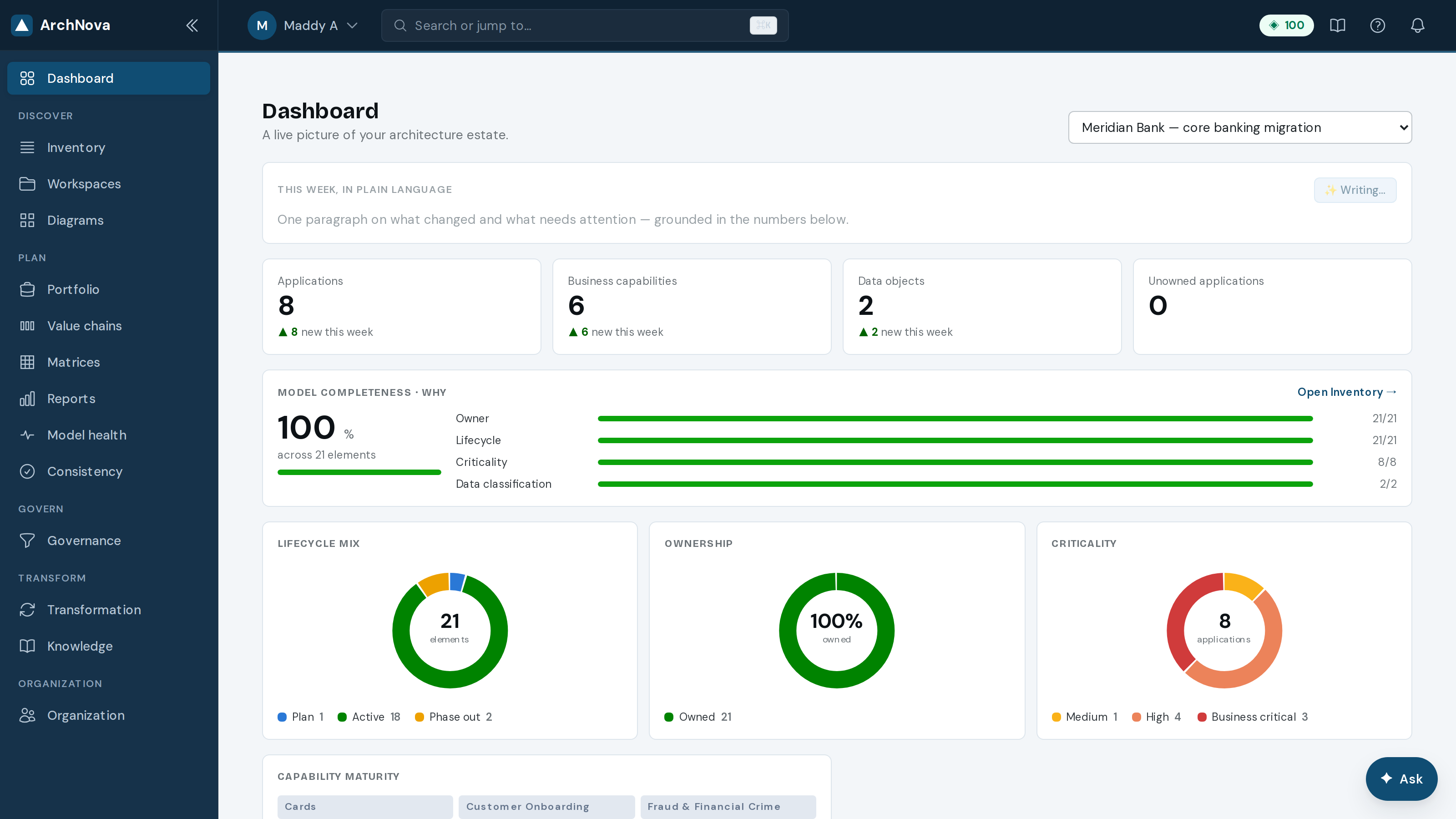 Dashboard narration control