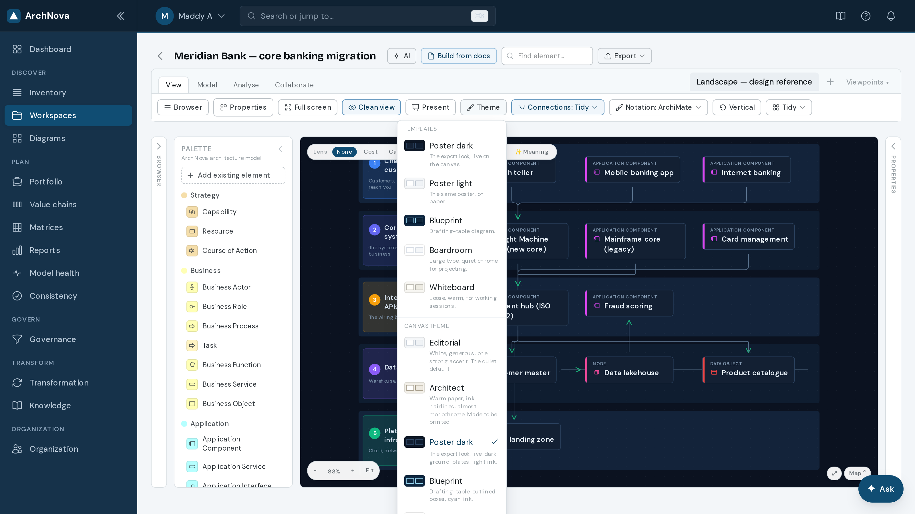 Theme menu