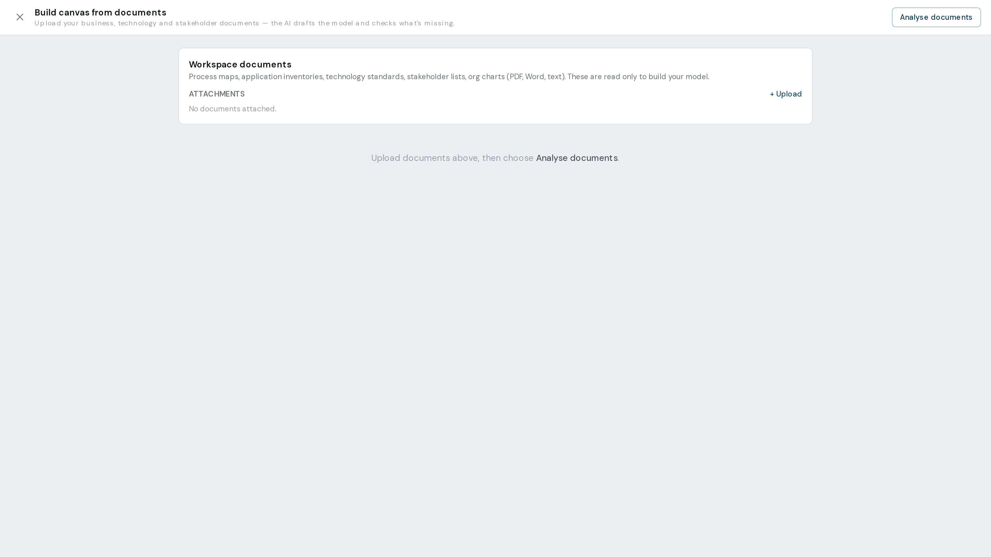 Build from documents panel