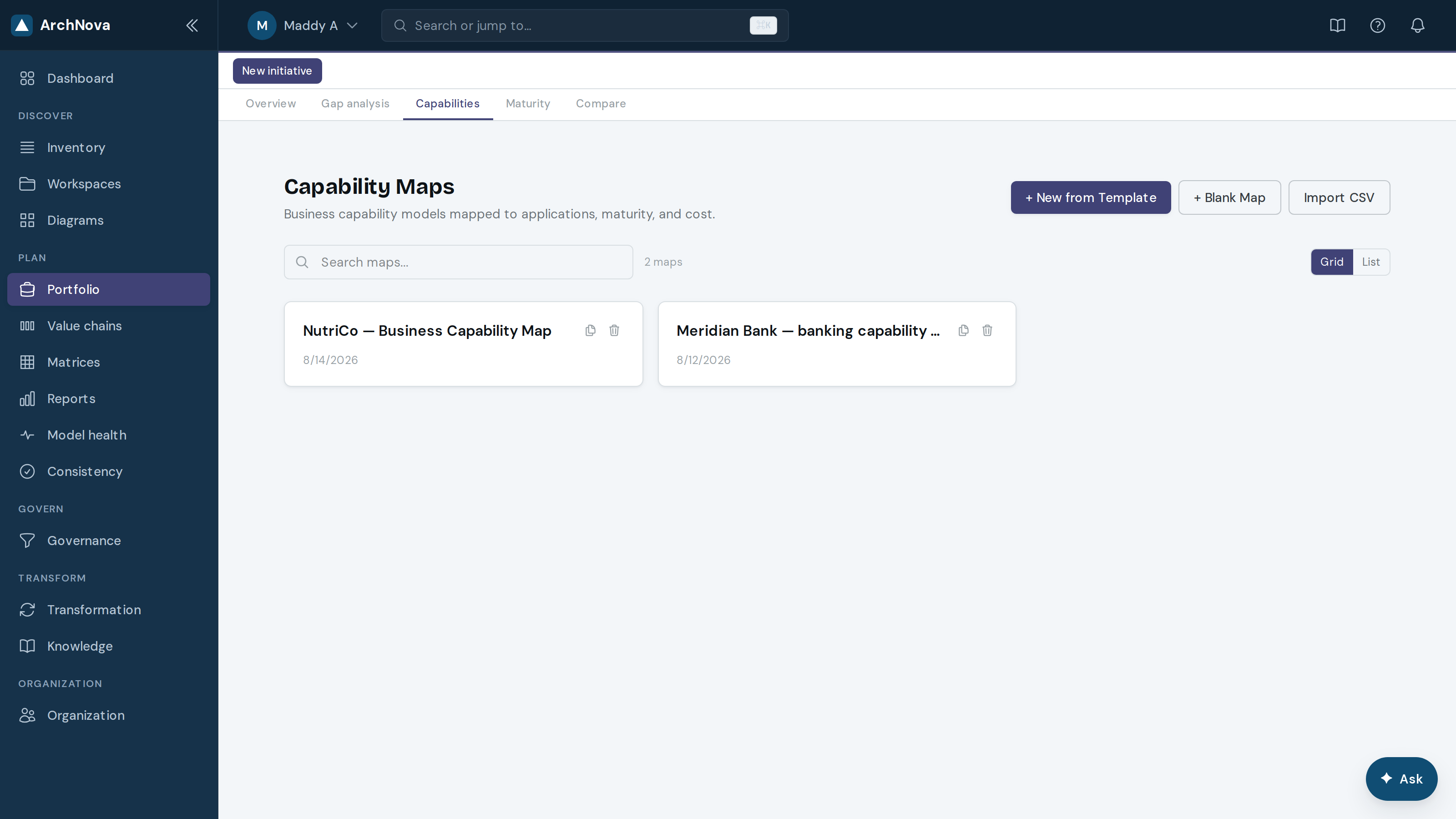 Capability maps