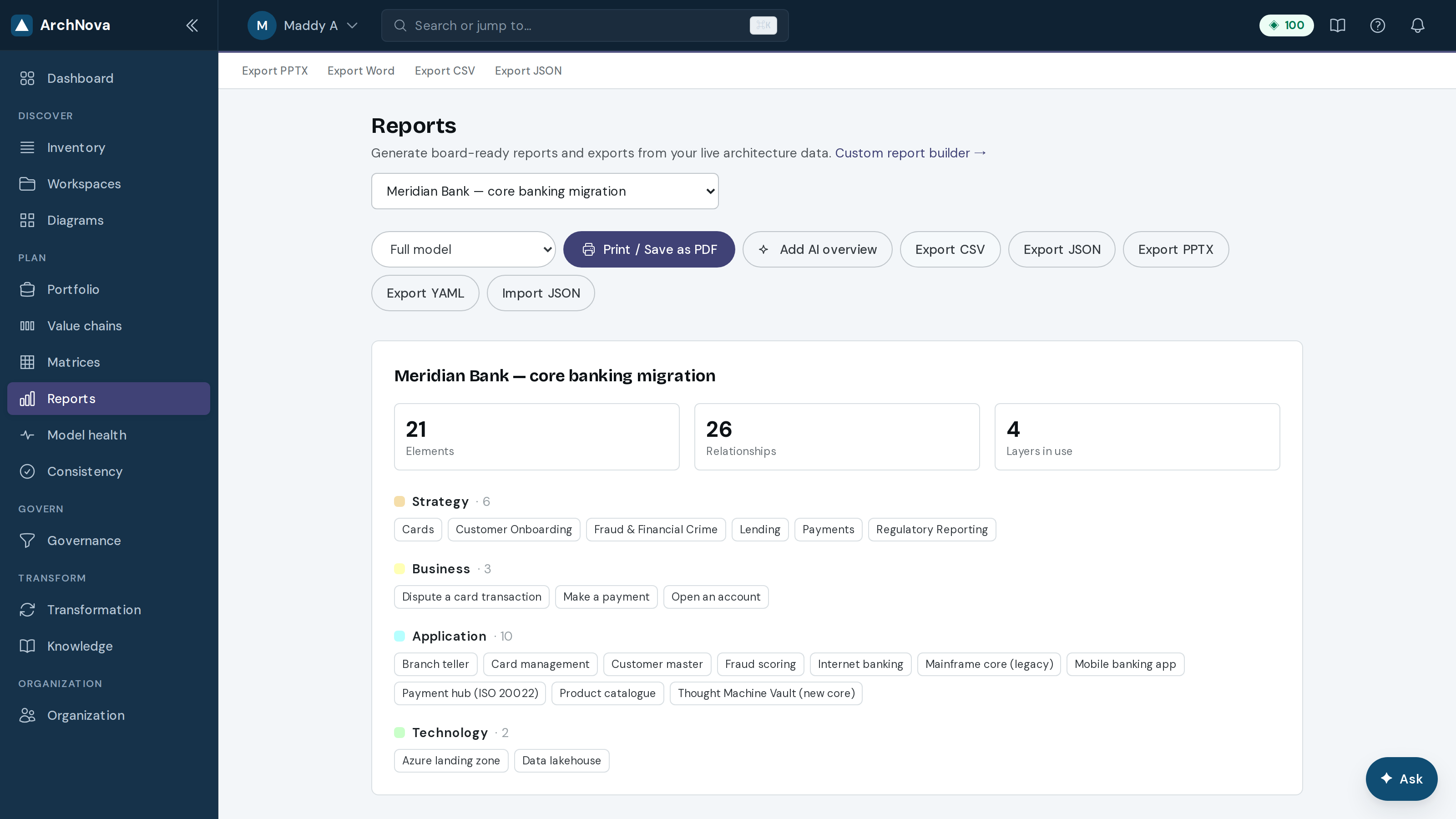 Reports module